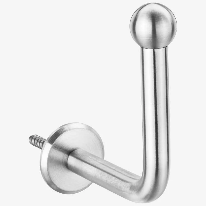 Edelstahl Kleiderhaken - Handtuchhaken 90° Winkel incl. V2A Voll-Kugel