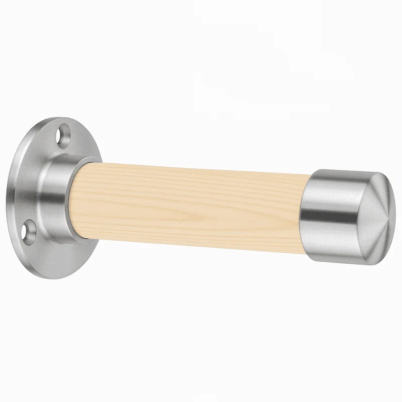 Edelstahl Fichte-Holz Kleiderhaken - Garderobenhaken mit Kappe nach Maß