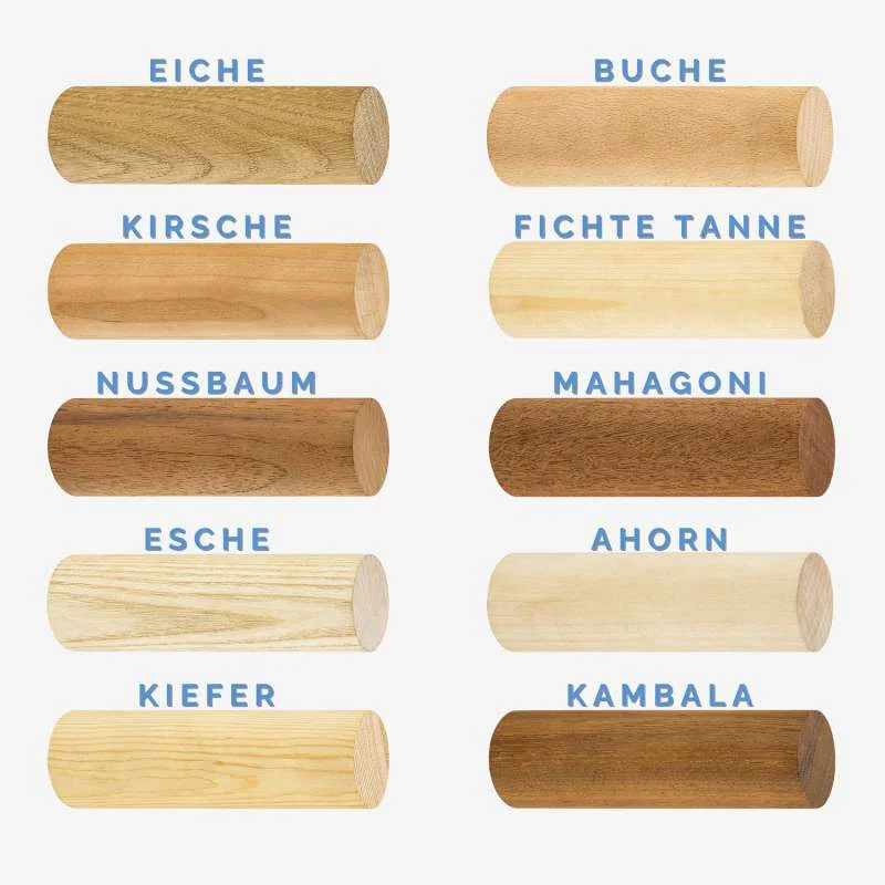 Edelstahl Fichte-Holz Kleiderhaken - Garderobenhaken mit Kappe nach Maß - Bild 2