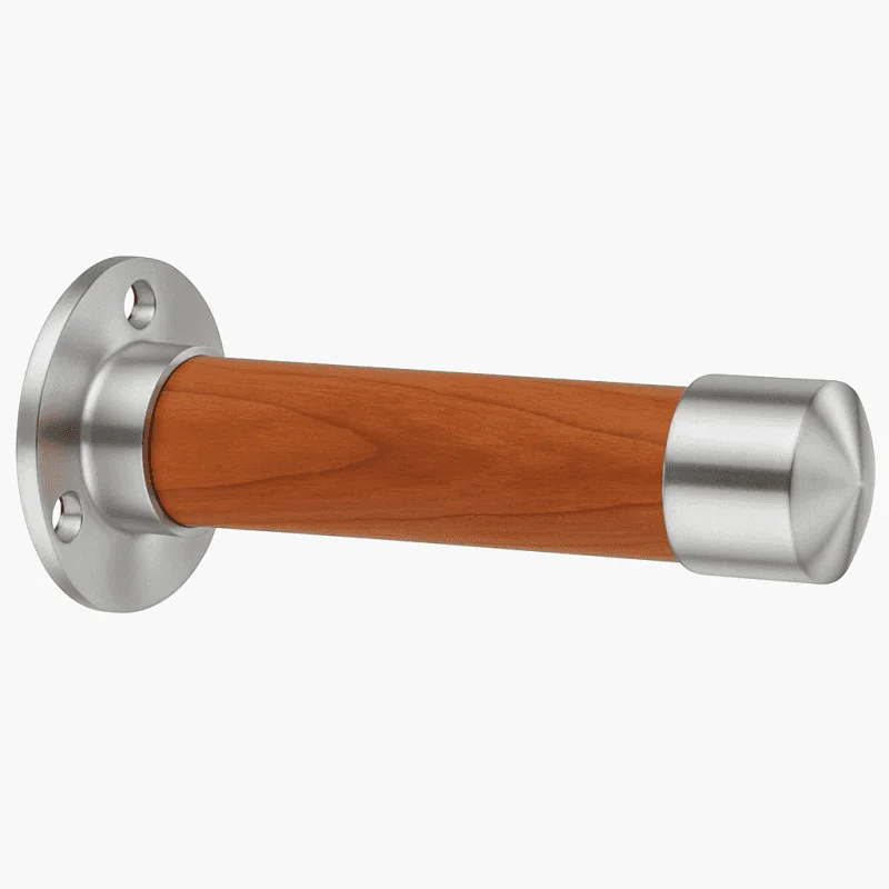 Edelstahl Kirsche-Holz Kleiderhaken - Garderobenhaken mit Kappe nach Maß