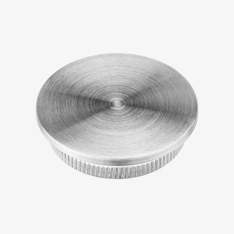 Edelstahl Stopfen 48,3 x 2 flach Rändel Vollmaterial