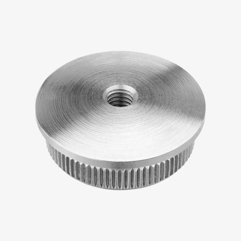 Edelstahl Stopfen 26,9 x 2 mm Rändel gewölbt M8 Gewinde Vollmaterial