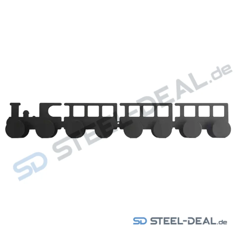 Zug Garderobe mit 8 Haken schwarz