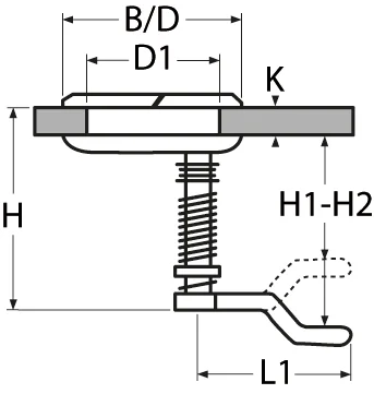 Einlassgriff, wasserdicht – 65mm rund, mit Schloss schwarz matt - Bild 2