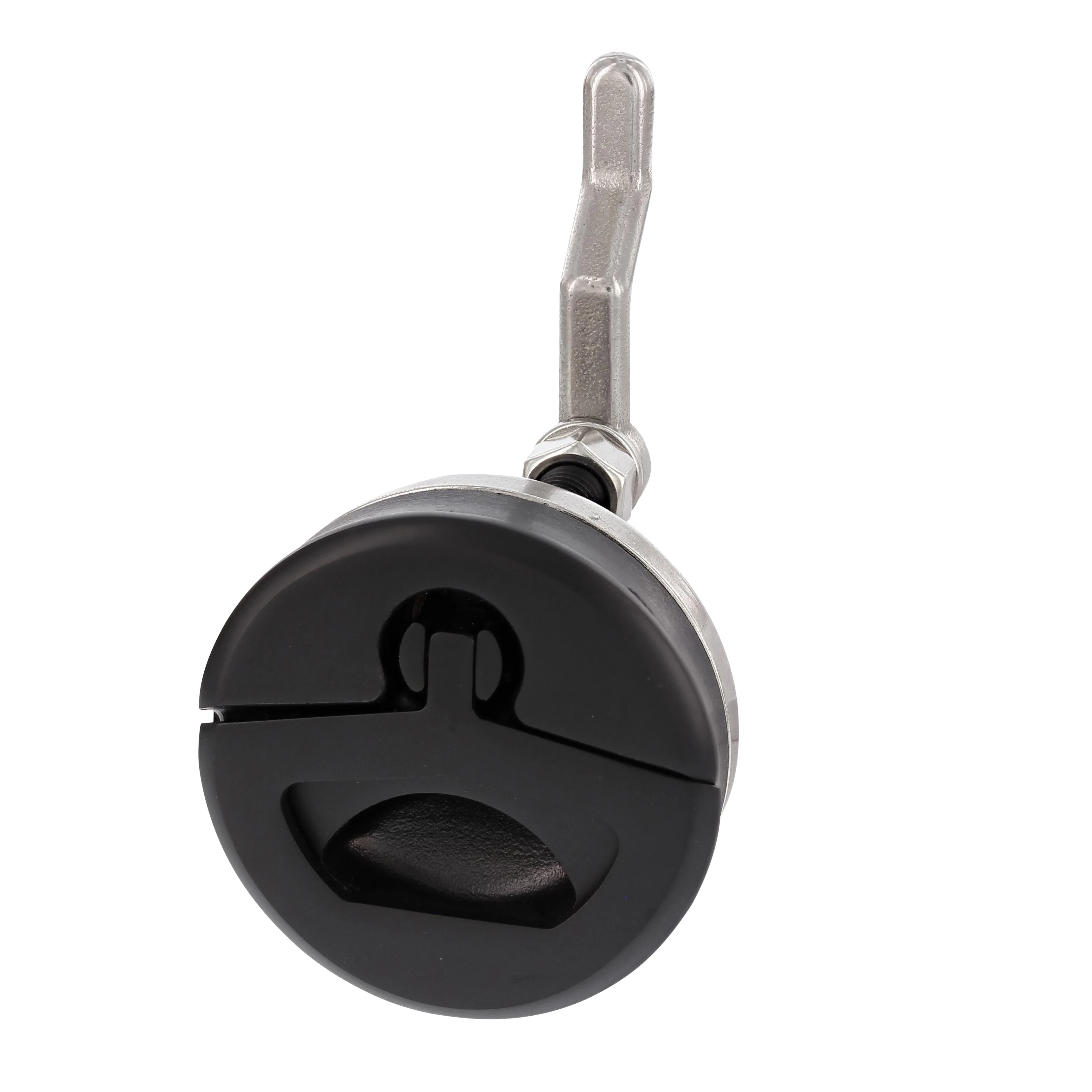 Einlassgriff, wasserdicht – 65mm rund, mit Schloss schwarz matt