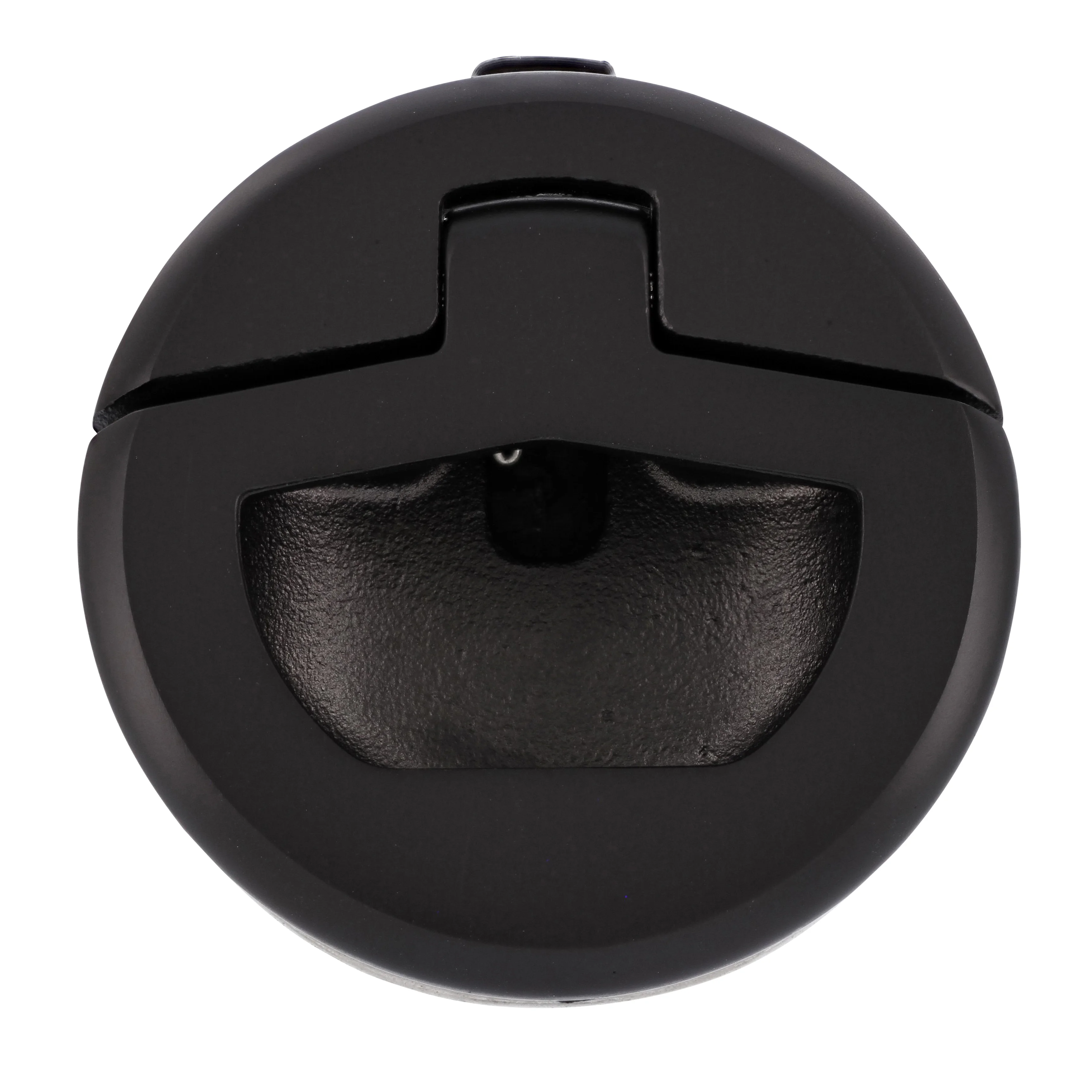 Einlassgriff – 63mm rund, ohne Schloss schwarz matt