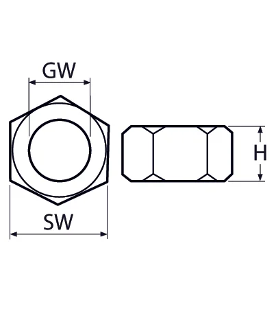 Kontermutter für Wantenspanner – M6 Links, schwarz matt - Bild 2