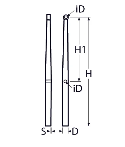 Relingstütze – 25x450mm, schwarz matt - Bild 2